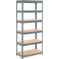 Global Equipment Extra Heavy Duty Shelving 36"W x 12"D x 60"H With 6 Shelves, Wood Deck, Gry 717096